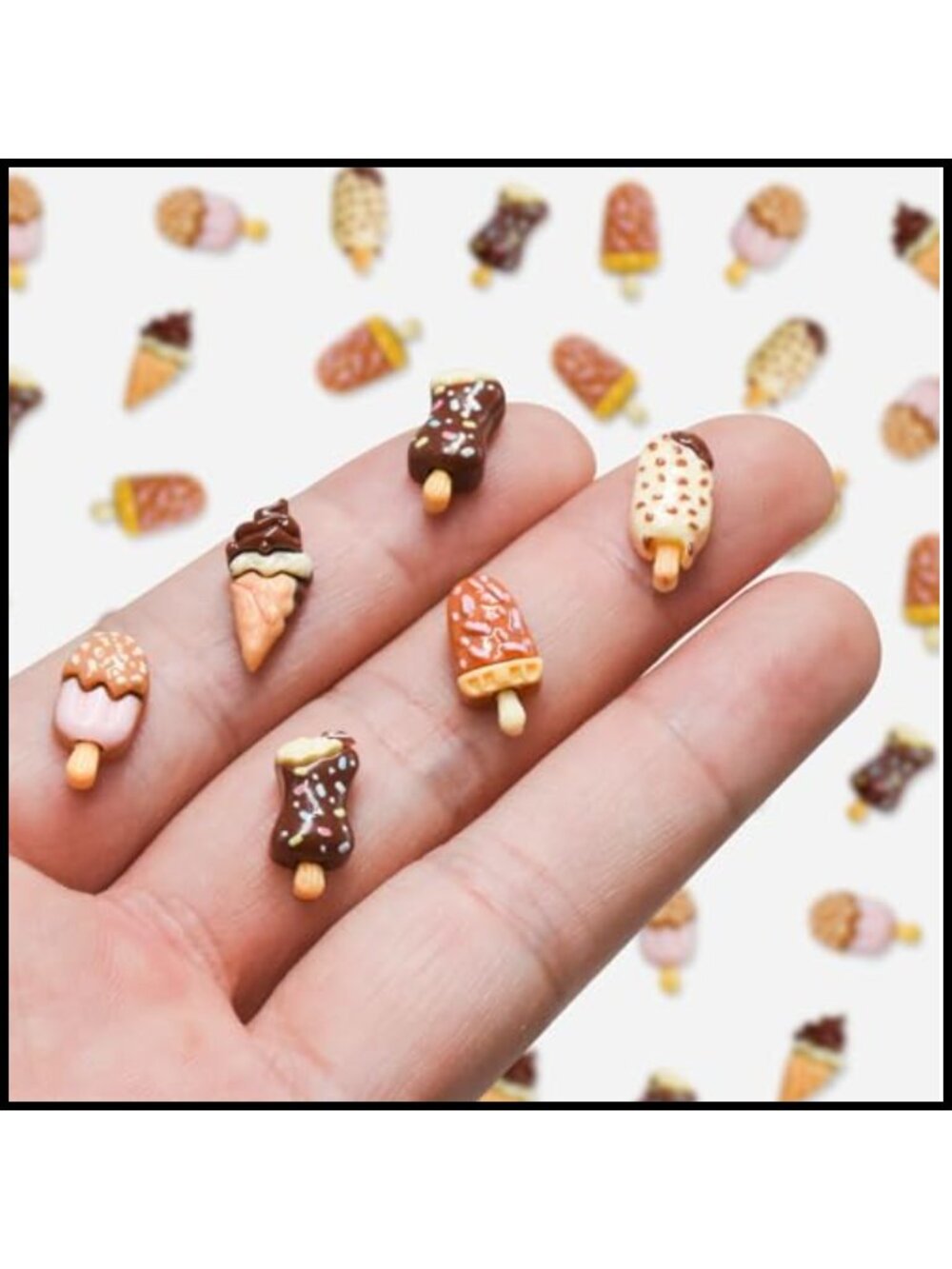 Mini Resin Ice Cream Dollhouse Accessories 60 Pcs for Crafts
